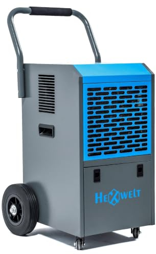 Deshumidificador profesional 50L / 70L / 138L por día, secador de construcción con drenaje continuo, depósito de agua 5,5L / 10L, pantalla LED, temporizador, R290, para sótano, garaje, almacén (50L)