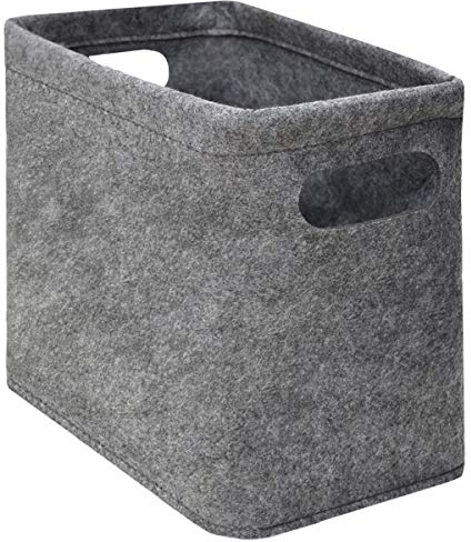 DuneDesign Contenitore per Carta Igienica - Scatola in Feltro da 4 Rotoli - Cestino da Bagno Grigio