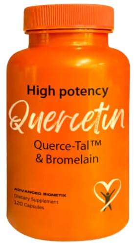 Advanced Bionetix Querce-Tal™ Quercetin + Bromelain 120 Veg Capsules | High Potency Enhanced Absorption Bioavailability. Supports Anti-Oxidant, Flare up Events, Heart Immune Health, Packaging May Vary