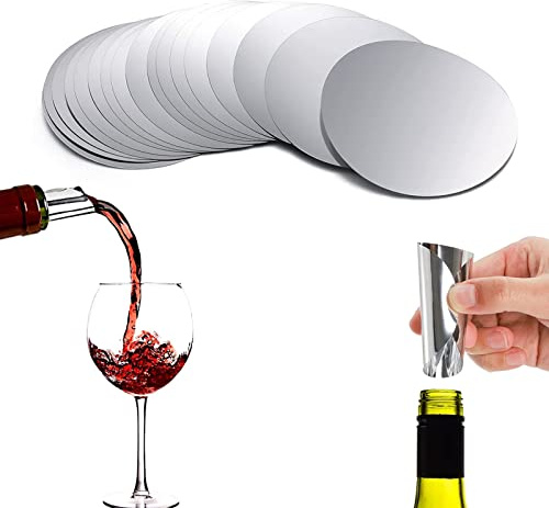 Catelves 20 Stück Drop Stop, Weinausgiesser, Einschenkhilfe, Wein Einschenkhilfe, Wein Einschenkhilfe Tropffre, Wiederverwendbare Tropffreie Einschenkhilfe, Für Elegante Gießen (Silber)