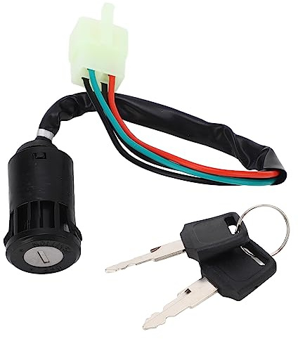 BOROCO Interruttore a Chiave di Accensione con Filo a 4 Pin Interruttore del Sistema di Accensione Durevole E Sensibile con 2 Chiavi Per Quad 4 Wheeler ATV Go Kart