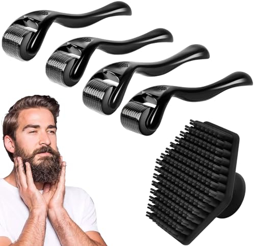 Whaleo Dermaroller Capelli Professionale Micro Rullo, 0,5/1/1,5/2mm Dermaroller Viso,Microneedling Viso,Beard Roller,Micro Rullo para Crescita Barba,Perdita Capelli Delle Rughe Cicatrici Smagliature