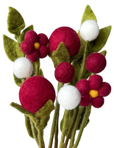 your castle Blumenstrauß aus handgearbeiteten Filzblumen, fairer Handel, nachhaltige Deko aus Filz, realistische Kunst- Textil-Filzblumen Set, Stoffblumen, Filzblüten, Noelle