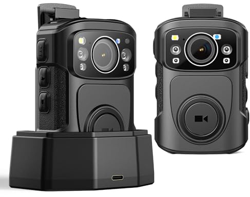 BOBLOV B4K5 4K Body Camera, 3400mAh IP68 Waterproof GPS Police 125GB Body Cams for 11Hrs Video Record, Provide Charging Dock, Night Vision Video Camcorder for Personal, Guard Civilians