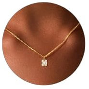Collana Donna Oro 18k con Ciondolo Diamante, Collana Placcata Oro Elegante, Gioielli Semplici e Raffinati, regali per ragazze e signore, Gioielli da Collo in Oro per Occasioni Speciali (45cm)