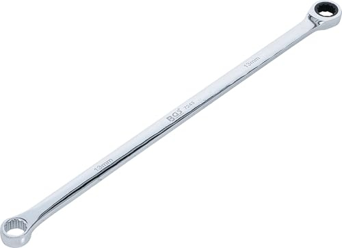BGS 7243 | Chiavi a cricchetto doppio e a anello | extra lunghe | 13 mm | Lunghezza 295 mm, 72 denti, dodicesco, angolo di rotazione posteriore di 5°, acciaio al cromo vanadio, superficie cromata