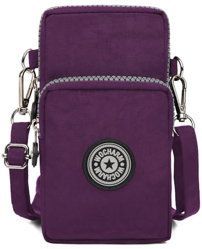Best World 4 Yu Lightweight Nylon Crossbody Bag Cellphone Wallet for Women Girls Mini Shoulder Purse, Small Bag for Dog Walking with Long Strap