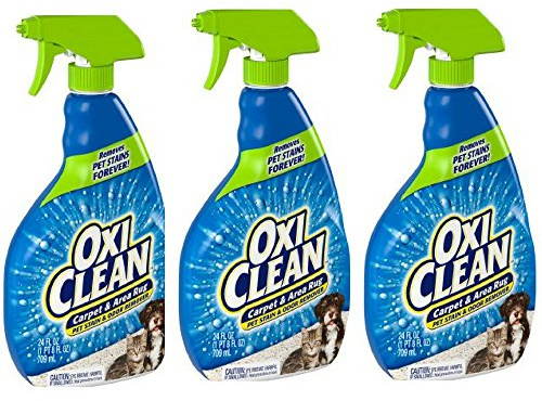OxiClean Carpet and Rug Cleaner, Pet Stain and Odor Remover Spray, 24 fl oz (Pack of 3)