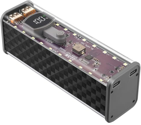 Uxsjakjsd per Power Bank Fai da Te PD 22,5 W Trasparente per Power Bank Fai da Te 18650