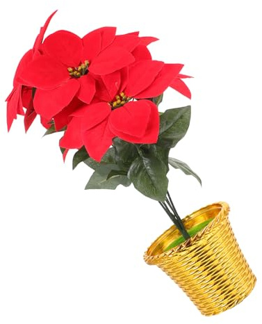 Weihnachtsstern Im Topf, Künstliche Poinsettia Im Topf Für Weihnachten Weihnachtliche Weihnachtsdekoration Blüte