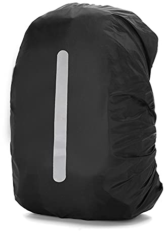 CRGANGZY Tragbarer wasserdichter Rucksack Regenschutz Schulranzen Schutzabdeckung mit reflektierenden Streifen für Outdoor Camping Wandern, dunkelblau, Dark Blue 60L