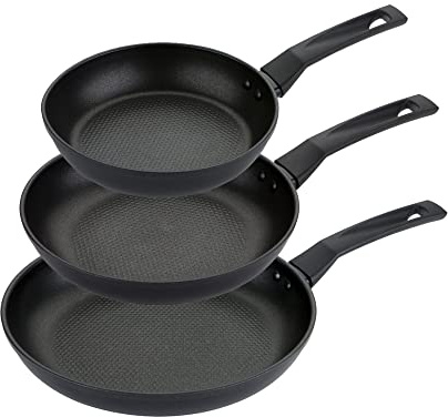 PRESTIGE 9 x Tougher Frying Pan Set Non Stick - Induction Frying Pan Set of 3, 21/25/29cm with Scratch Resistant Non Stick, Stay Cool Easy Grip Handles, Oven & Dishwasher Safe Cookware