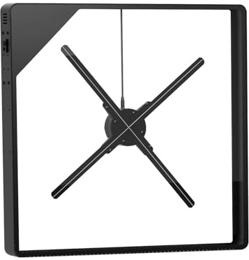 Fan Del'ologramma da 56 Cm Incorporato Nell'esposizione di pubblicità del Proiettore Principale 3D Del'altoparlante con La Struttura del Metallo Ampia Applicazione (Color : Black)