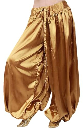 ATS Tanzhose Tribal Style Laterne Hosen Herren und Damen Bauchtanz Kostüme Praxis Performance Hosen, Gold Kaffee, M