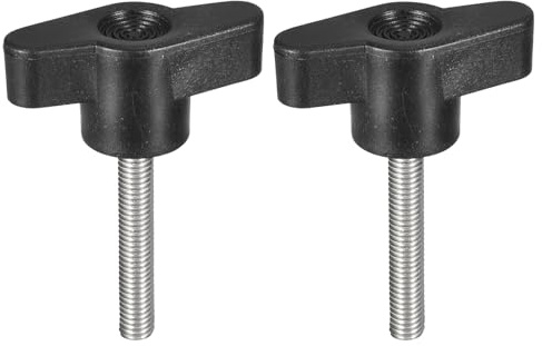 sourcing map Klemmschraubenknauf, M5 x 30 mm, 304 Edelstahl, T-förmige Rändelschrauben, Griff für schnelles Entfernen des Handfestziehknaufs, 2 Stück