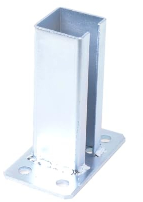 Aqbau® Pfostenträger Für Torpfosten 60 x 60 mm Zaunpfosten Aufschraubhülse Stahl Feuerverzinkt Silber 1 Stück