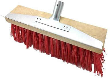 BaWoTec Straßenbesen Elaston mit robuster Schabekante 32 cm Metallstielhalter, Gartenbesen, Fugenkratzer, Stallbesen