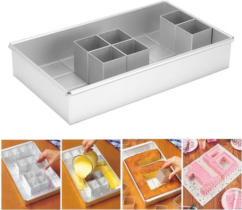 BTBHIHO Molde digital grande para hornear, molde de aluminio, molde ajustable para tartas, antiadherente, juego de moldes para hornear, molde de números para hornear, adecuado para fiestas de