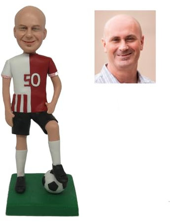 【Personalisierte Wackelköpfe】Fußballspieler Figur Custom Bobblehead | Voll anpassbare Wackelköpfe | Beste Geschenke für Fußballliebhaber