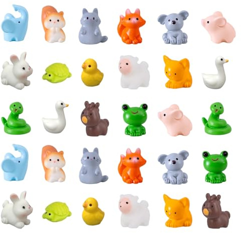 Aikeis Lot de 30 Mini-Animaux en résine pour décoration d'intérieur, Micro-Paysage (15 Styles)