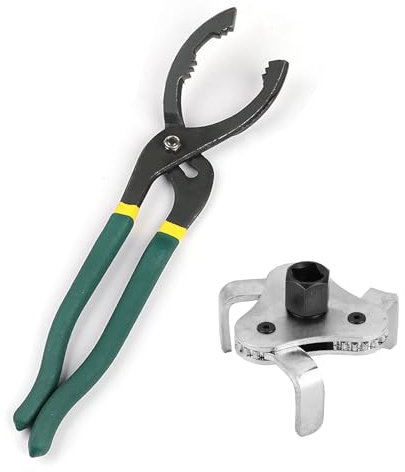 GOIEHIR Ölfilterschlüssel-3-armig, 30 cm Set Ölfilterzange, Universale Ölfilter Einbau-Ausbau, für Autos, Motorräder, Von Ø 30mm Bis Ø 160mm