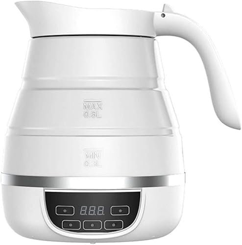 Bollitore elettrico pieghevole, bollitore da viaggio, display della temperatura da viaggio Regolazione multi-velocità Silicone for uso alimentare 600ML 110-220V Mantieni caldo Spegnimento automatico
