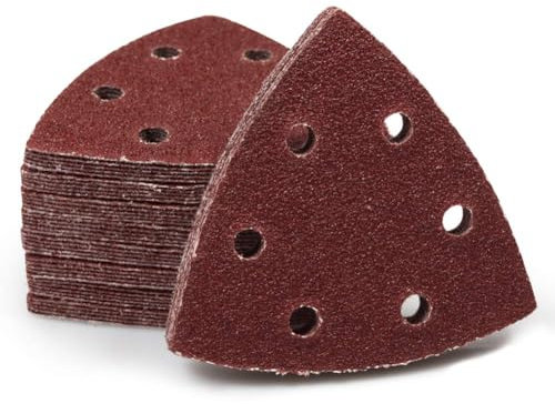 90 x 90 x 90 mm, lijadora triangular, 70 unidades, papel de lija, 10 hojas de 60/80/120/180/240/320/400 para triángulos de lijado