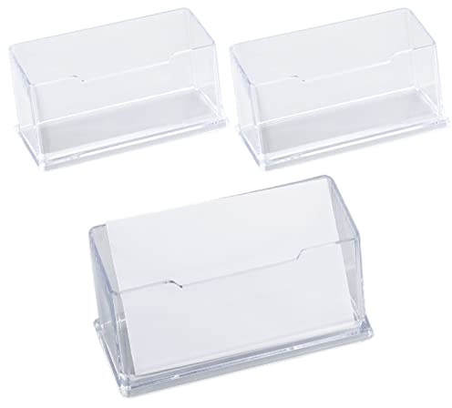 3 Piezas Soporte Tarjetas Visita,Soportes Acrílicos Tarjetas Visita,Presentación Forma elegante y ordenada,Exhibición profesional en mesas Soporte Tarjetas,para Organizador