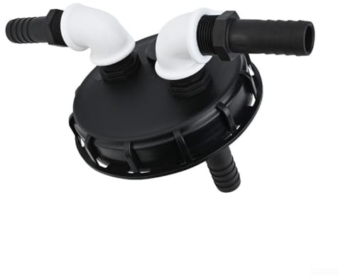 IBC Tankdeckel-Adapter mit Rohrverbindern, belüfteter Deckel für Aquarien und Gartenbewässerungsgeräte, 163 mm