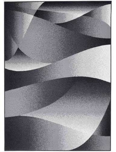 Parure (3 pezzi) di Tappeti moderno disegno a onde DESIGN 3990 GRIGIO tris scendiletto camera da letto matrimoniale