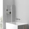 Jaxguom Paroi de douche pour baignoire, 100 x 140 cm, pliable, en 2 parties, avec verre de sécurité ESG de 6 mm, argent transparent, avec embout de baignoire