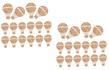 SHINEOFI 2 Set Trucioli Di Legno Di Mongolfiera Decorazione A Palloncino Favore Palloncini Artigianali Natale Centrotavola Ritaglio Della Mongolfiera Ritagli Di Mongolfiera Bambù 30 Pezzi*2