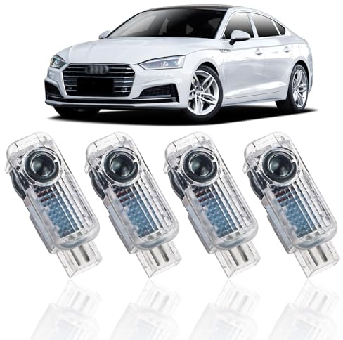 Joalpysm 4 Pack Car Door Lights Logo, Personalized Car Door Projector Lights LED Welcome Puddle Light Compatible with Audi A1/A3/A4L/A5/A6L/A7/A8L/Q3/Q5/Q7/R8/TT/RS/S Series