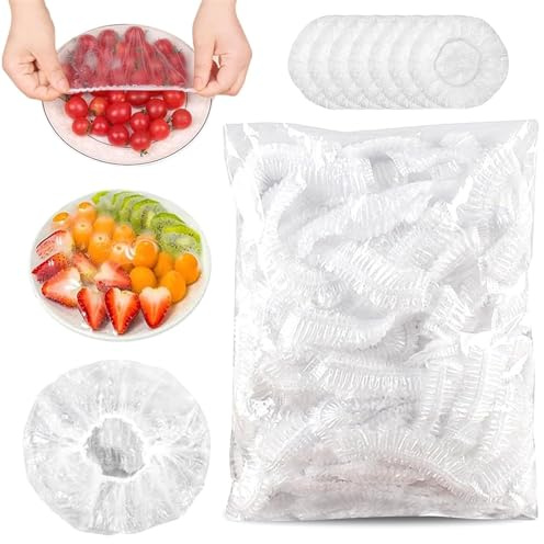 300 Pièces Films Alimentaires Avec Élastique Charlotte Alimentaire Reutilisable Charlottes Alimentaires Film Alimentaire Elastique Pour Garder Les Aliments Frais.