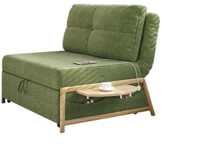 Modern Hopfällbar bäddsoffa, med justerbart ryggstöd och dolt sidobord for vardagsrum, litet utrymme Sovfåtölj