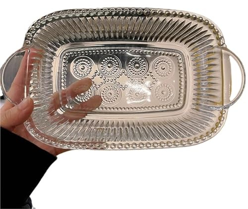 UALXPAO Saladier en cristal Bol en verre for aliments, desserts, fruits, salades(ColorA)