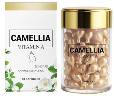 Kamelien- und Vitamin-A-Kapselserum, Gesichtsbehandlung gegen feine Linien und Verbesserung der Hautstruktur, 30 Stück,1PCS