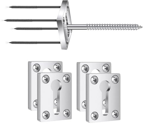 Hipzeepo Newel Post Fastener Set(4 Pieces) Wood Handrail Installation Hardware for Staircases, Finished Floors, Ceramic Tiles& Concrete Surfaces Stair