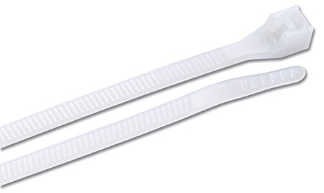 Gardner Bender 46-310 DoubleLock Cable Tie, 11 inch, 75 lb, Electrical Wire and Cord Management, Nylon Zip Tie, 100 Pk, Natural White