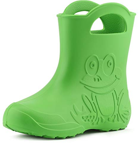 Ladeheid Botas Agua Niño y Niña EVA Unisex – Calzado de Lluvia Infantil Impermeable, Ligero, Cómodo y Divertido – Galochas de Goma Resistentes LA-CA-01 (Verde, 26/27 EU)