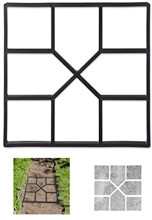 Relaxdays Forma per Cemento, Stampo Pavimento, Stencil per Creare i Mattoni, Path Maker, 40x40 cm, Plastica Robusta,nero