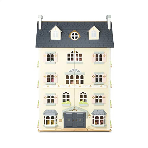 Le Toy Van - Palace House Large Wooden Doll House | 5 Storey Wooden Dolls House Play Set - Suitable For Ages 3+, Cream
