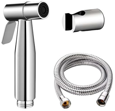 Handheld Bidet Douche Shower Spray for Toilet, IDMAX Stainless Steel Bidet Sprayer, Hand Held Toilet Washer Bathroom Hand Shower Shattaf Sprayer Muslim Shower for Personal Hygiene