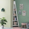 Timber Art Design UK Riva 5 Tier Corner Ladder Retro Open Wall Unit Shelving Scandinavia Contemporary Organiser For Modern Living Room Bedroom Hallway Furniture, White W34.2 x H175.4 x D34.2 cm