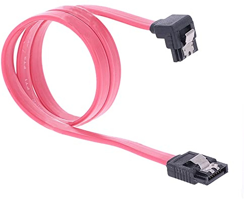 REY Câble SATA III SATA 3 Data Cable HDD SSD Connection Elbow 90º Angled Connector Rouge
