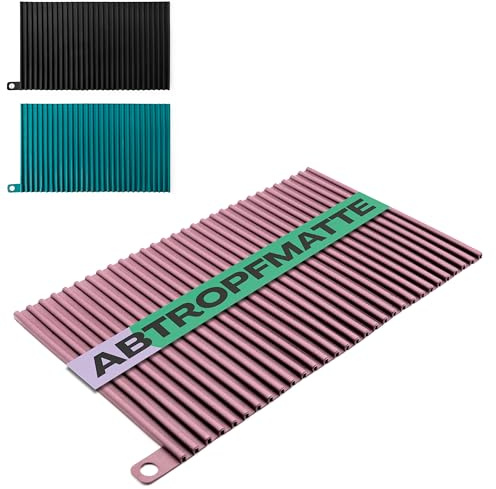 Netrox Abtropfmatte Silikon klein 30x18, rosa | Lebensmittelecht, leicht zu reinigen, rutschfest & hitzebeständig bis 230C°, Geschirr abtropfen, Spüle Unterlage