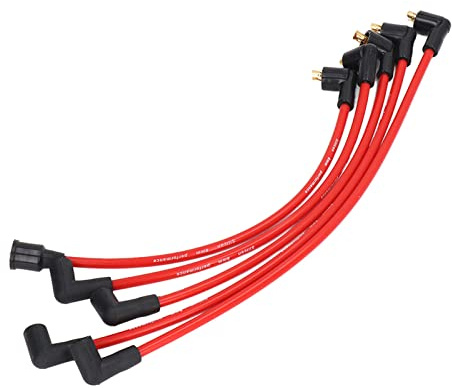 Leapiture 5 Pezzi 8mm Cavi cavo per Modelli MGB 1800cc Cavi Candela HT in Silicone Rosso Ricambi Auto Parti di Accensione candela