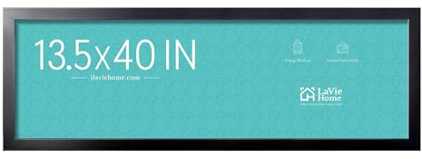 LaVie Home 13.5x40 Picture Frame Black, Panoramic Picture Frame for Wall Decoration, Classic Black Minimalist Style Suitable for Decorating Houses, Offices, Hotels（1 Pack）
