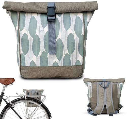 Ikuri Kleine Kombi Fahrradtasche/Rucksack 20-26’’ für Kinder Falträder Klappräder aus Plane – Modell Banana Leaf