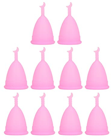 Menstruationstasse, Flexible Menstruationstasse Halbmond Stahl Silikon Weich für Unterwegs (Rosa)